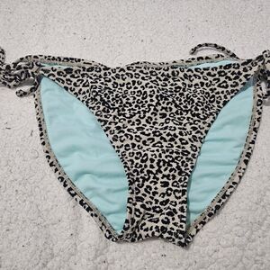 Xhilaration Leopard Print Bikini Bottoms - Black and Cream